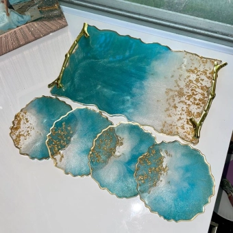 Resin Tray & Coaster set